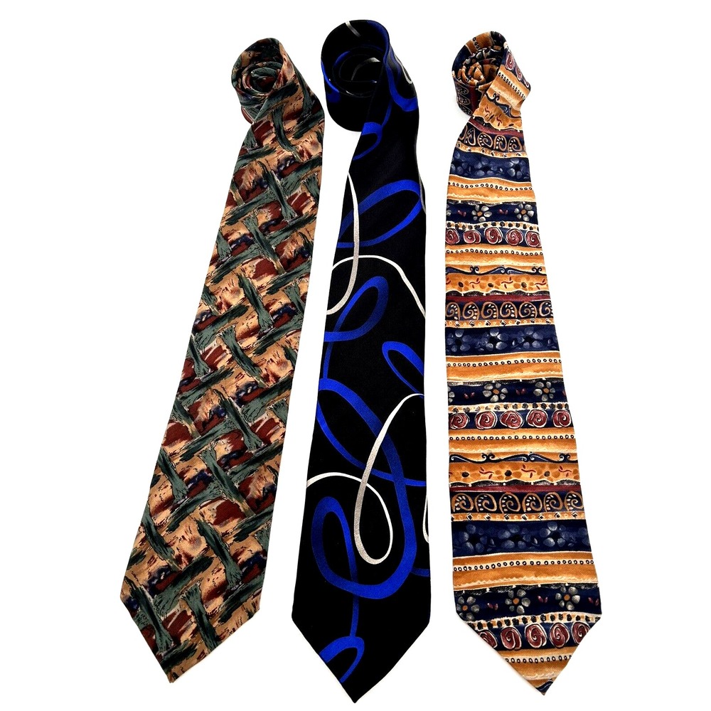 Vintage Jerry Garcia Ties Men's Lot 3 Abstract Ties Grateful Dead Business